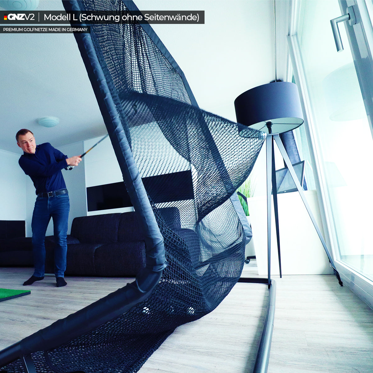 Golfnetz Driving Range L | H2,1m x B2,4m x T1,0m | Indoor & Outdoor | GNZV2