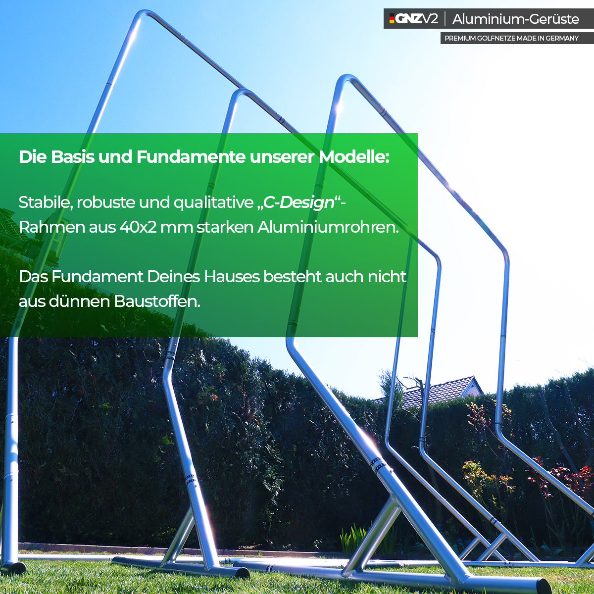 Golfnetz Driving Range L | H2,1m x B2,4m x T1,0m | Indoor & Outdoor | GNZV2