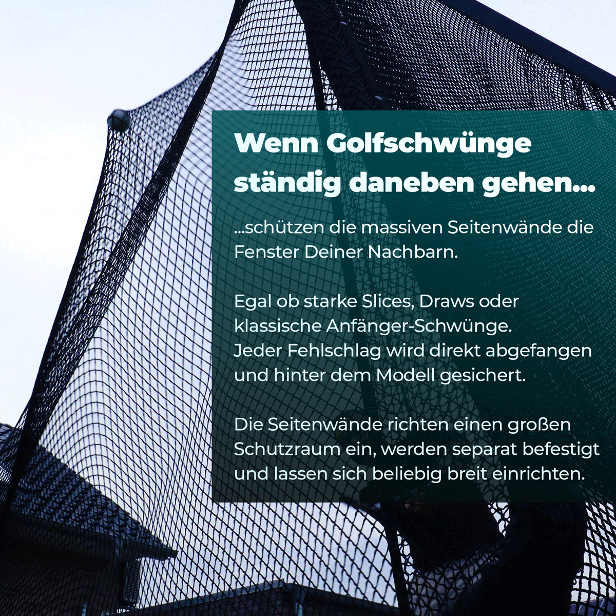 Golfnetz Driving Range L | H2,1m x B2,4m x T1,0m | Indoor & Outdoor | GNZV2