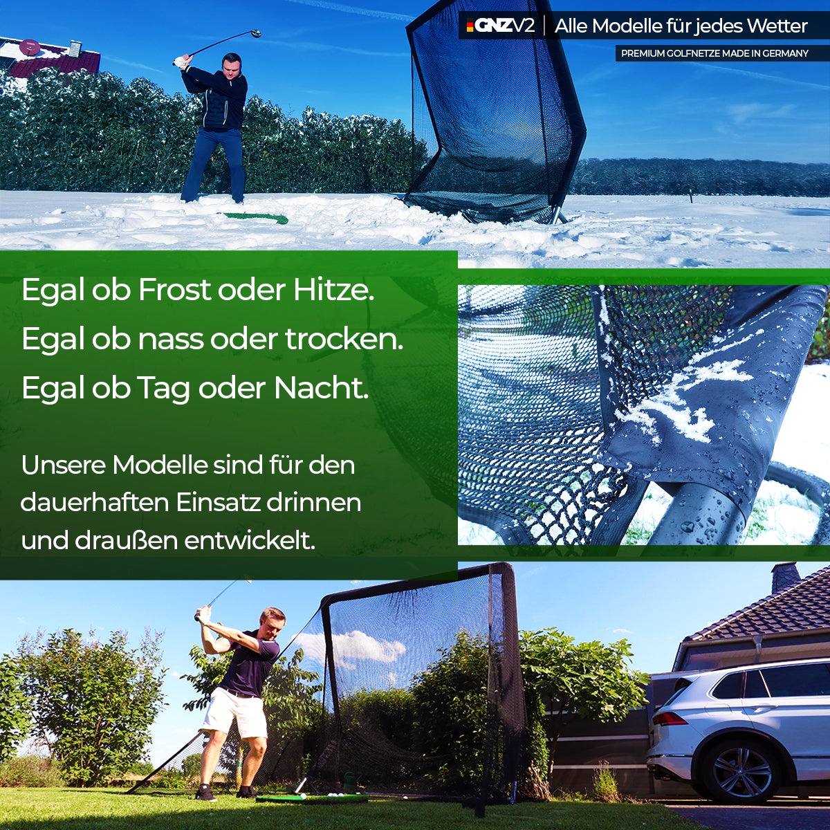 Golfnetz Driving Range L | H2,1m x B2,4m x T1,0m | Indoor & Outdoor | GNZV2