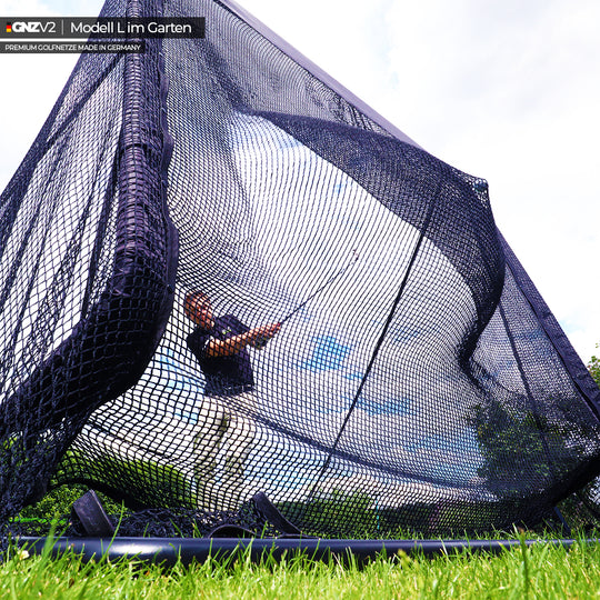 Filet de Practice de Golf GNZV2 | Modèle L | Inclus Grand Tapis de Frappe et Accessoires
