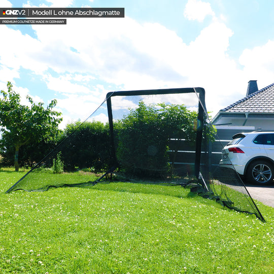 GNZV2 Golfnetz Driving Range | Modell L | Inkl. Abschlagmatte Klein und Zubehör