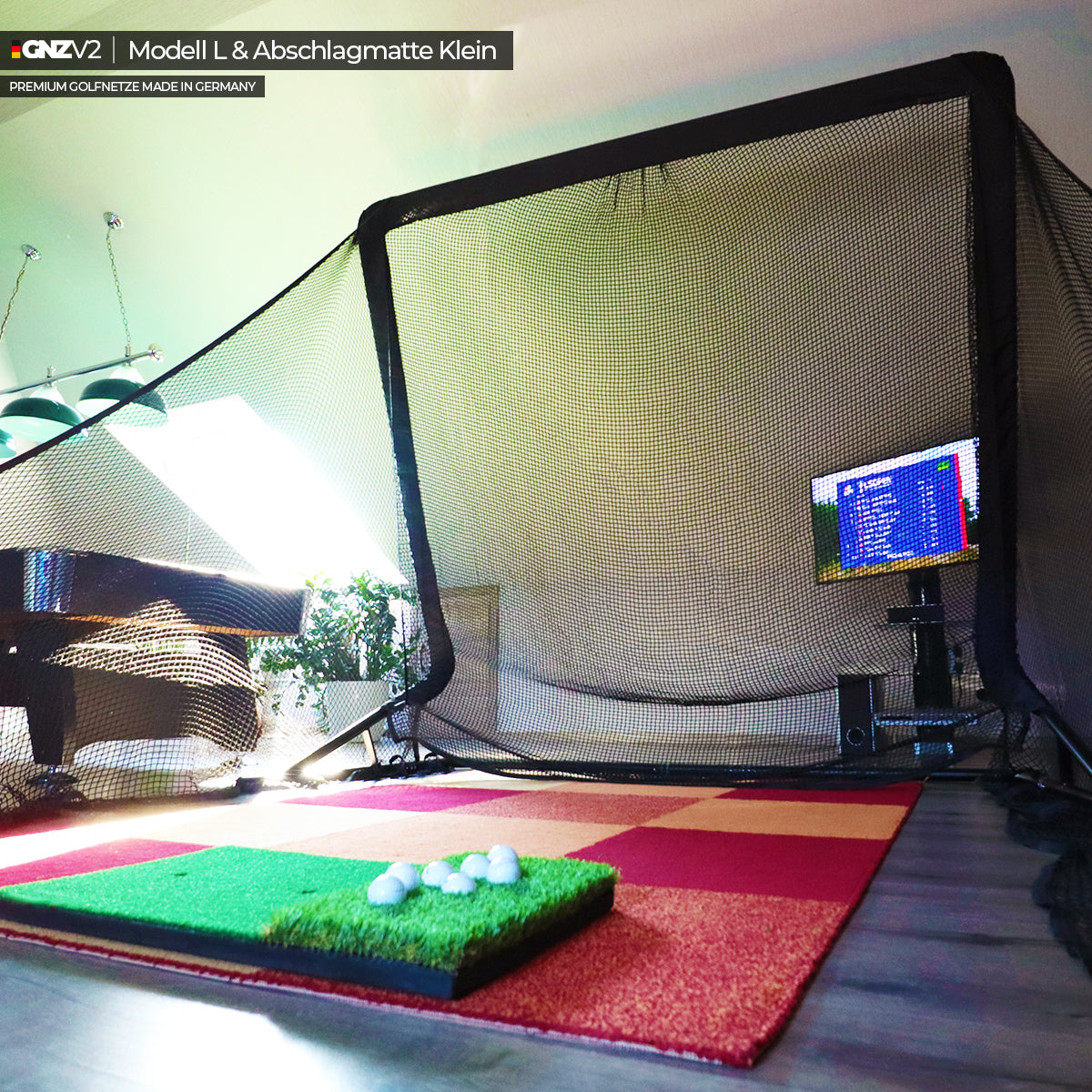 GNZV2 Golfnetz Driving Range | Modell L | Inkl. Abschlagmatte Klein und Zubehör