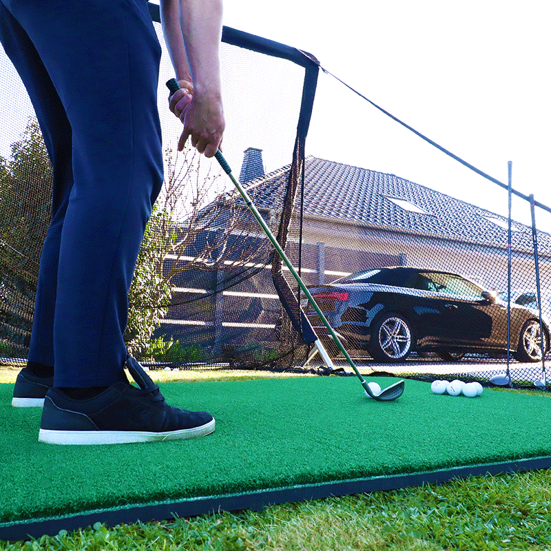 Golf Abschlagmatte | 150cm x 120cm x 3cm | Inkl. Zubehör