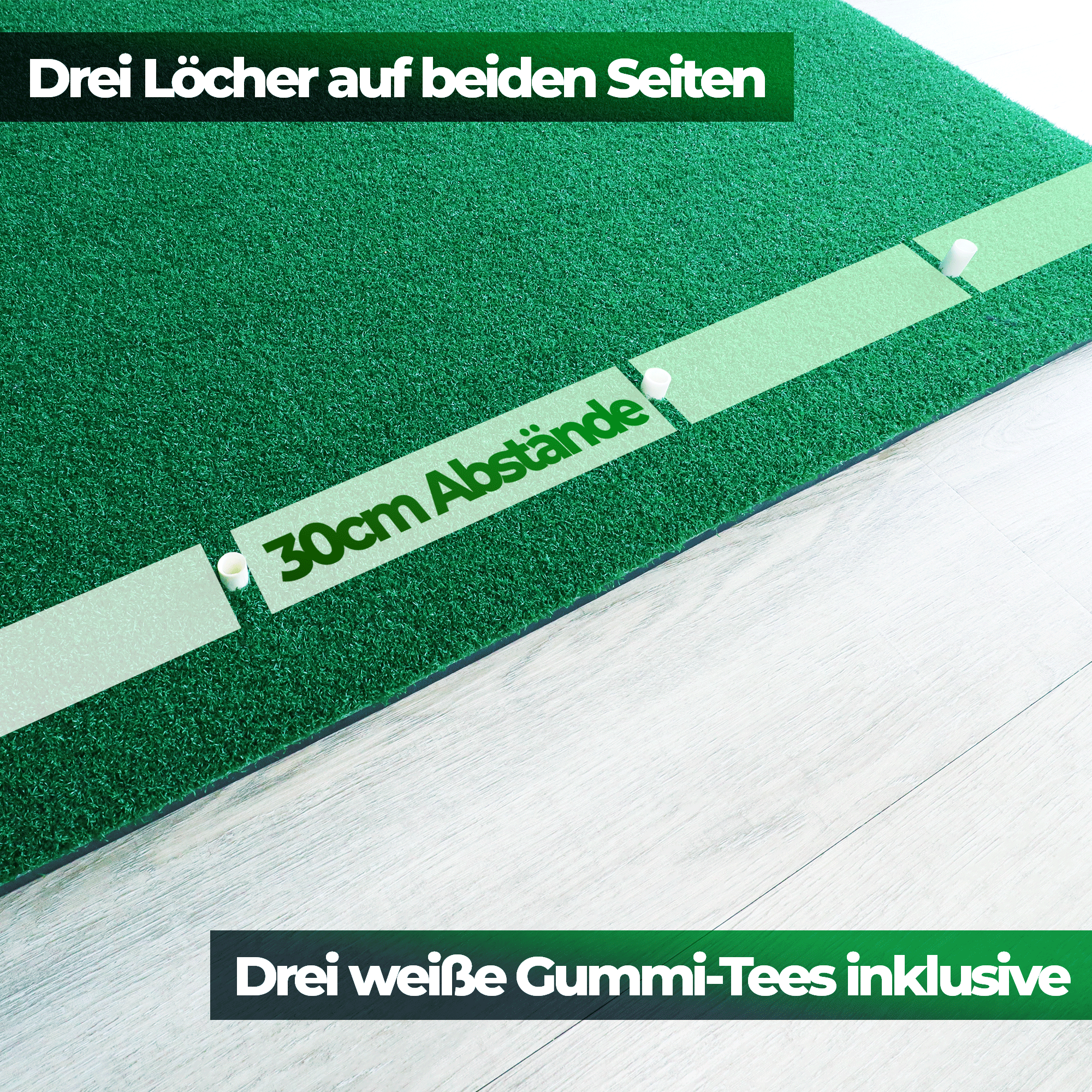 Golf Hitting Mat | 150cm x 120cm x 3cm | Includes Accessories