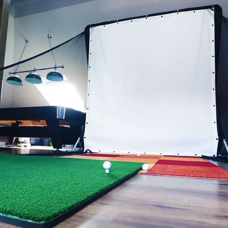 GNZV2 Golfnetz Driving Range | Modell XL | Inkl. Abschlagmatte Groß und Universal Golf Leinwand