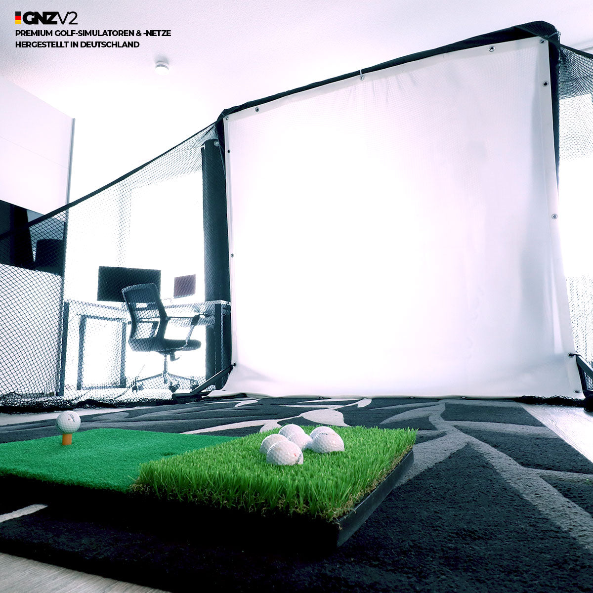 Golf Simulator L (ohne Launch Monitor/Beamer) | H2,1m x B2,4m x T1,0m